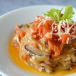 spiralized eggplant parmesan noodles