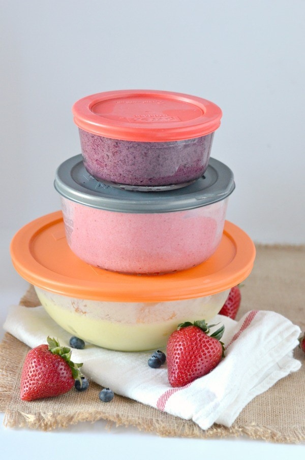 Dye Free Memorial Day - Strawberry, Pineapple, & Blueberry Ice Cream Vegan and Dairy Free