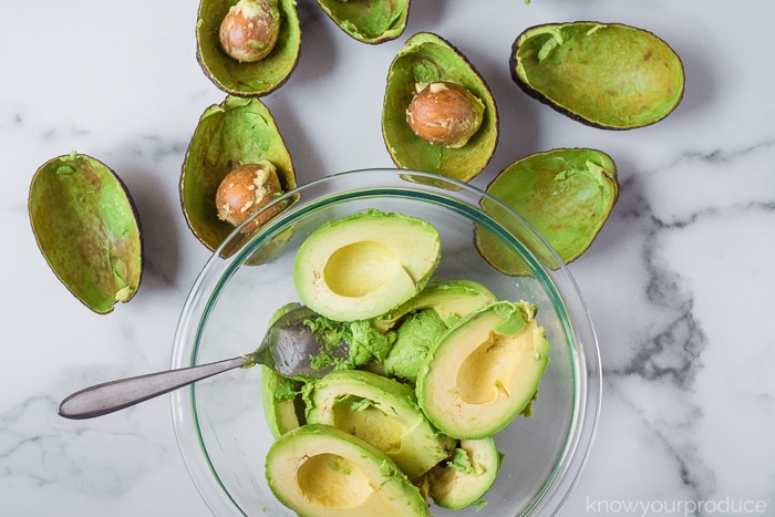 avocados in a bowl for guacamole