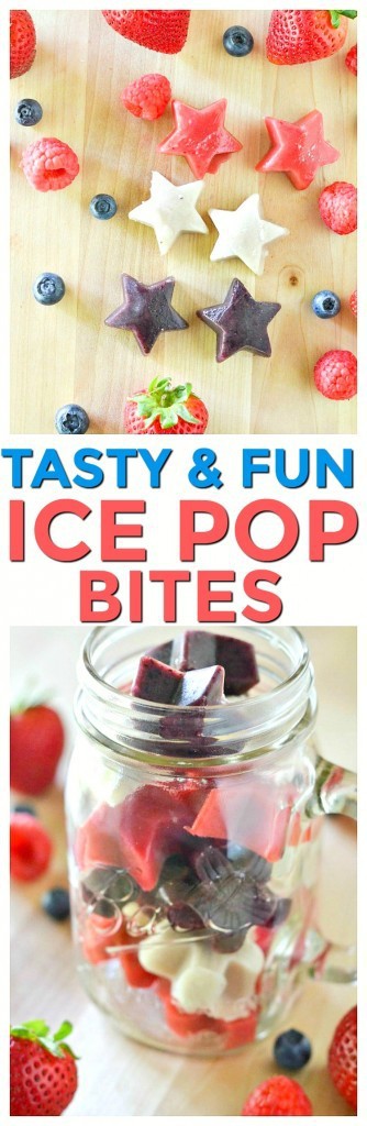 Red White and Blue BERRY Ice Pop Bites. A fun frozen ice pop recipe. Looking for fun and healthy memorial day dessert ideas you've found it!