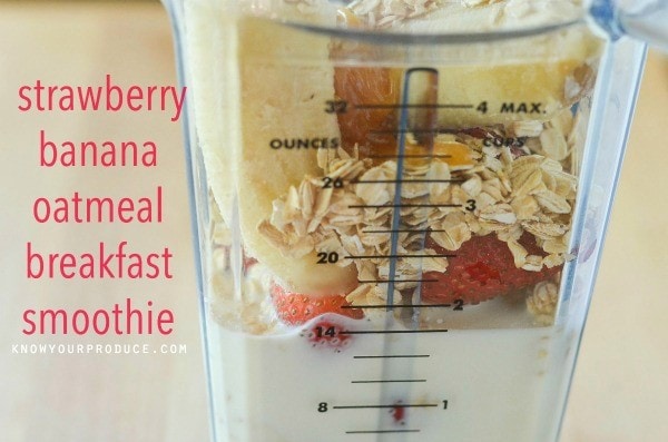 Strawberry Banana Oatmeal Breakfast Smoothie Recipe