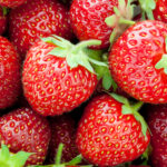 fresh picked strawberries.