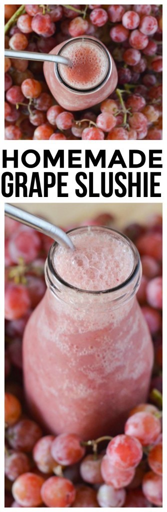 Homemade Grape Slushie Recipe Kid Friendly Frozen Treat Recipe great use for grapes after grape picking.