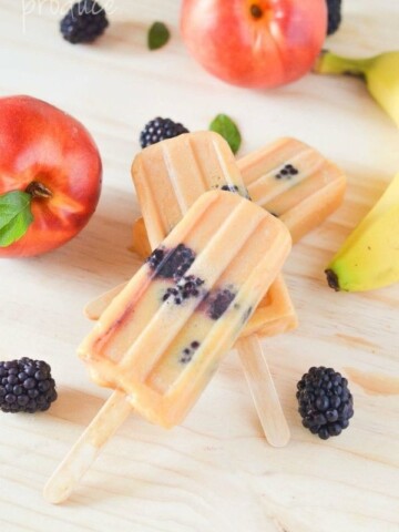 Nectarine Banana Blackberry Ice Pops