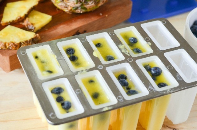 Pineapple Blueberry Lemonade Ice Pops a healthy, nutritious and delicious frozen treat - super simple and easy recipe.