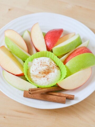 Yogurt Dip for Apples! simple yogurt dip for fruit, easy healthy snack. Serve this refreshing treat with fall favorites like apples pears.