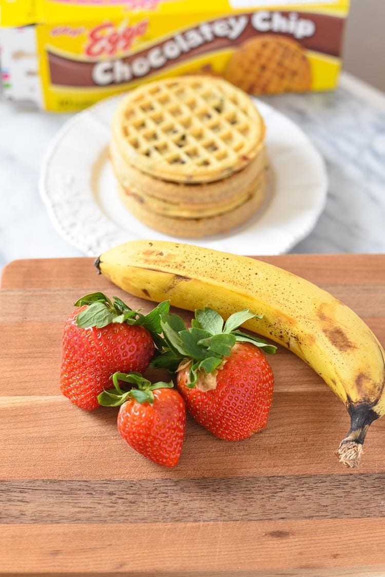 Strawberry Banana Waffle Breakfast Family Style. Clean eating just got easier with Eggos Waffles. Enjoy with your favorite breakfast recipes