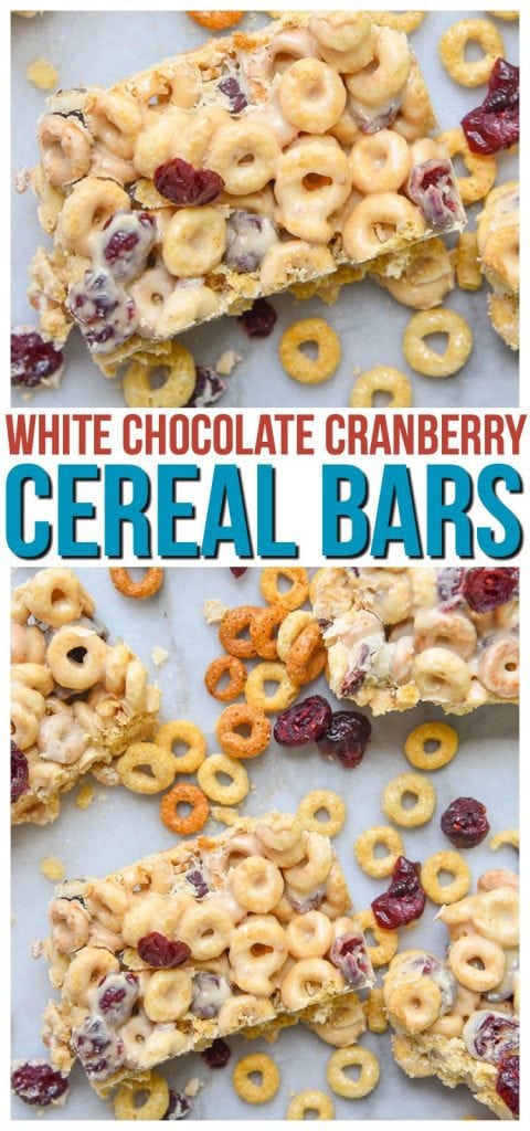Creamy Peanut Butter flavored throughout these White Chocolate Cranberry Cereal Bars make them an irresistible snack! They're great for on the go and even good for gift giving.