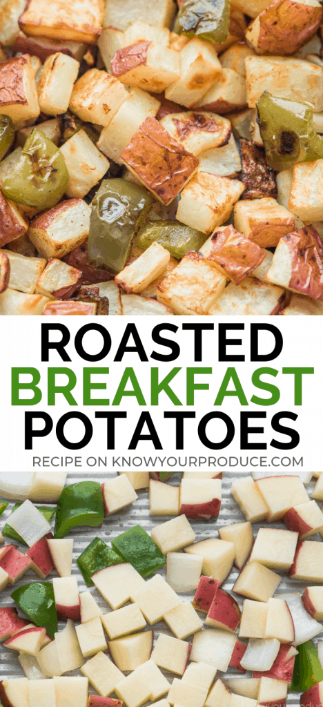 Roasted Breakfast Potatoes with Peppers and Onions just like the diner makes! Great for breakfast and brunch parties.