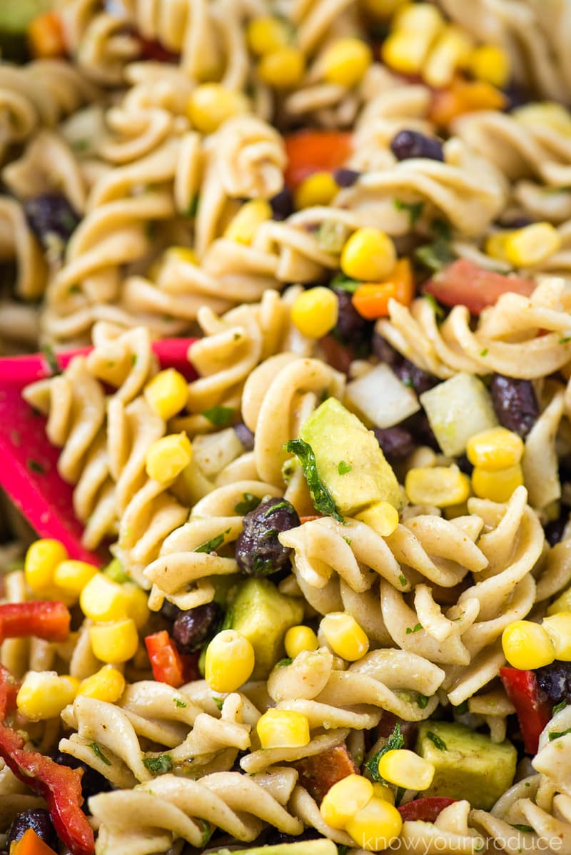 mexican pasta salad with veggies