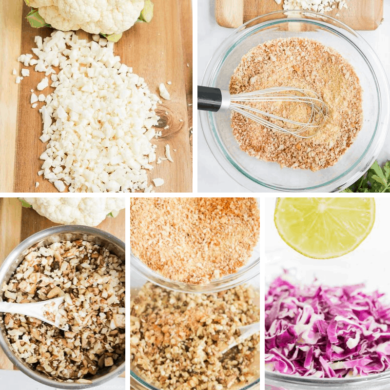 step by step photos making cauliflower tacos