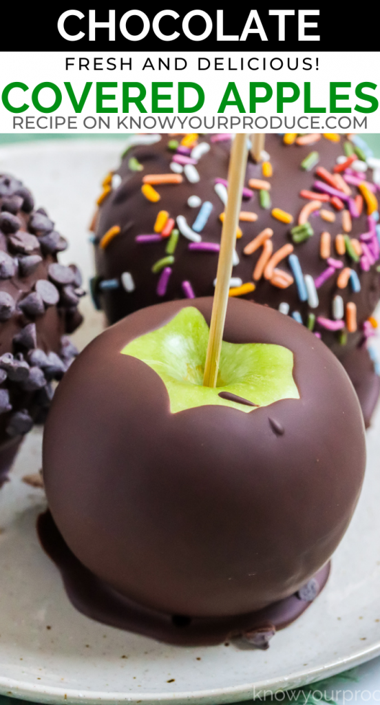 chocolate covered apples pinterest image with text