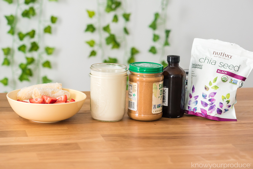 ingredients for smoothie on a table