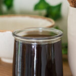 homemade teriyaki sauce in a small glass jar