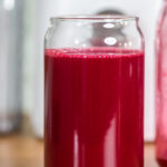 fresh beet juice in a glass.