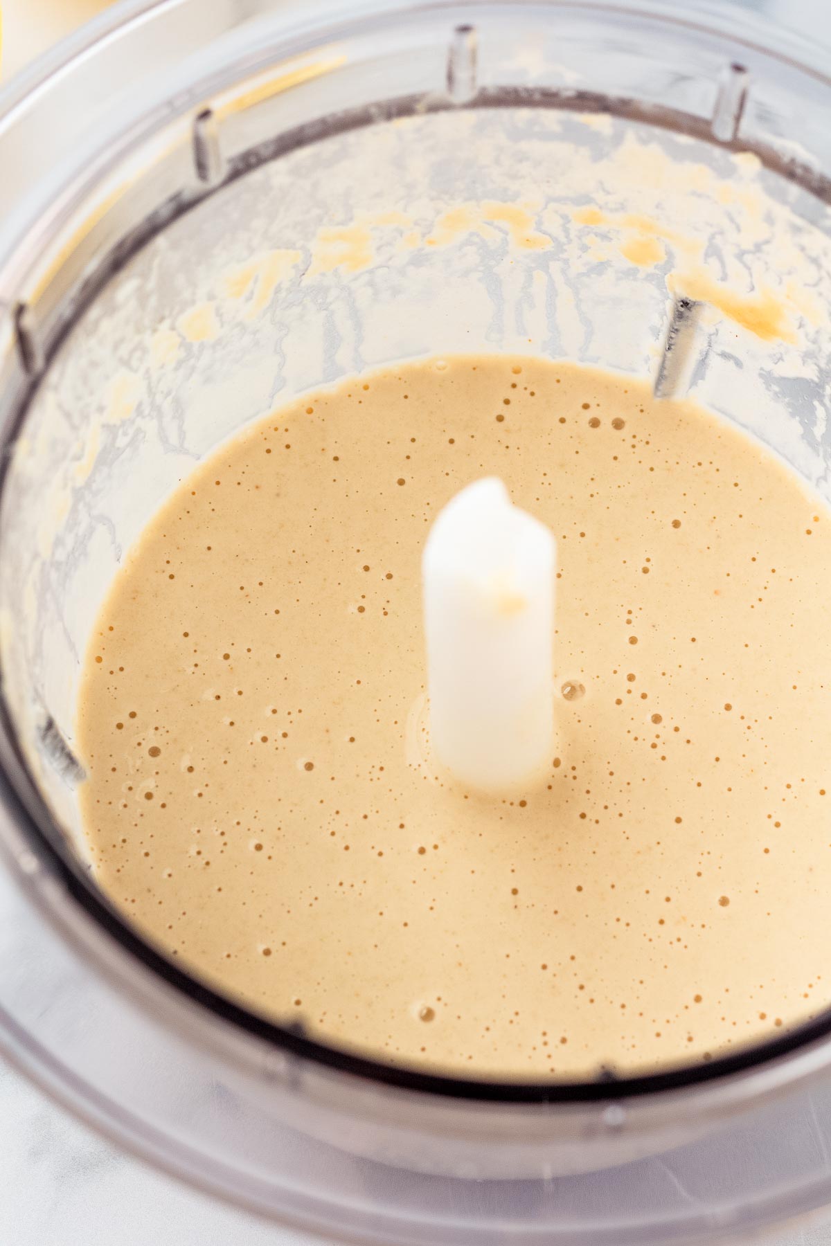 tahini sauce in a food processor.